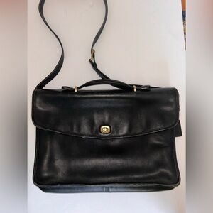VINTAGE COACH BLACK LEATHER LEXINGTON BRIEFCASE